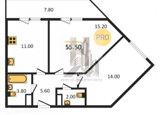 Продается 2-ком. квартира, 55.5 м2, Санкт-Петербург, Парфёновская улица, 14к2, ЖК Артквартал Аквилон