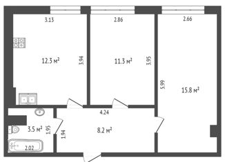 Продам 2-комнатную квартиру, 51.1 м2, Краснодар, Беговая улица, 56к2, ЖК Дубровка