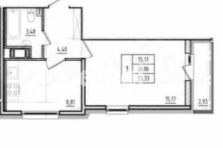 Продажа 1-комнатной квартиры, 31.9 м2, Мурино, Воронцовский бульвар, ЖК Краски Лета