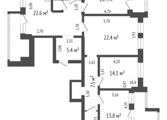 Продается 4-комнатная квартира, 117 м2, Красноярск, улица Ады Лебедевой, 109, Центральный район