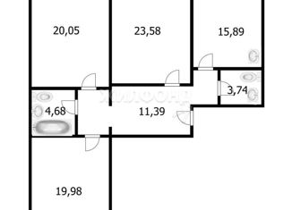 Продажа 3-ком. квартиры, 105 м2, Новосибирск, Кировский район, улица Виктора Уса, 7/1
