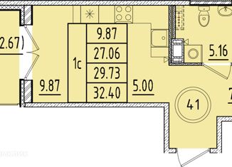 Продаю 1-комнатную квартиру, 27.06 м2, Санкт-Петербург, Образцовая улица, 6к3