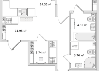 Продаю 2-ком. квартиру, 76 м2, Санкт-Петербург, Вазаский переулок, 3, Вазаский переулок