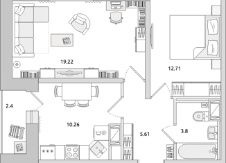 Продам двухкомнатную квартиру, 54 м2, Санкт-Петербург, Русановская улица, 18к1, метро Пролетарская