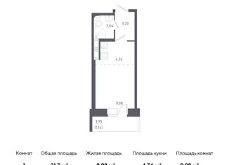 Квартира на продажу студия, 21.7 м2, Колпино, жилой комплекс Новое Колпино, к34, ЖК Новое Колпино