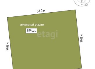 Продажа земельного участка, 10 сот., деревня Зелёное Поле, Волгоградская улица