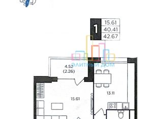 Однокомнатная квартира на продажу, 43 м2, Москва, Восточная улица, 4Ак7, метро Автозаводская
