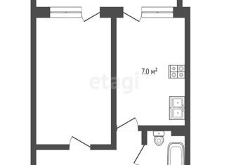 Продаю однокомнатную квартиру, 39 м2, Челябинск, улица Профессора Благих, 65, Курчатовский район