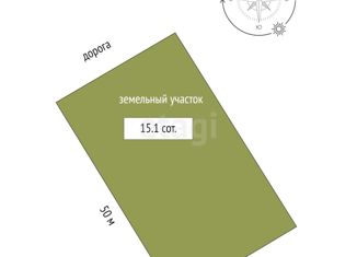 Продается земельный участок, 15.1 сот., рабочий посёлок Октябрьский, площадь Победы