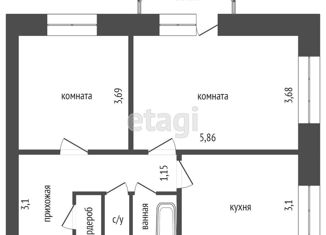 Двухкомнатная квартира на продажу, 66.7 м2, Красноярск, Норильская улица, 4Г
