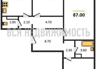 Продажа 3-комнатной квартиры, 87 м2, хутор Ветряк, Выборская улица, 11