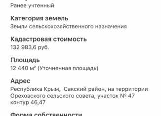 Продается земельный участок, 120 сот., Ореховское сельское поселение