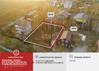 Продаю земельный участок, 6 сот., садоводческий массив Мяглово-Карьер, 24-я линия, 938