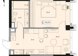 Продаю 1-ком. квартиру, 43.53 м2, Москва, 4-я улица Марьиной Рощи, 12к1, ЖК Мод