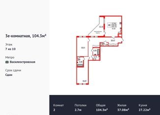 Продается 2-ком. квартира, 104.3 м2, Санкт-Петербург, 25-я линия Васильевского острова, 6к1, метро Василеостровская