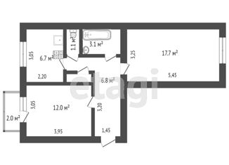 2-ком. квартира на продажу, 47 м2, Крым, Красноармейская улица, 3