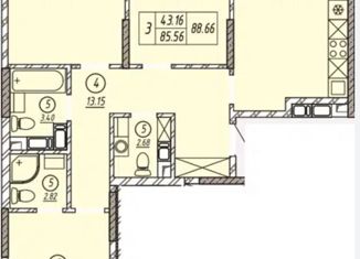 Продам 3-ком. квартиру, 88 м2, Оренбург, Загородное шоссе, 4, Дзержинский район