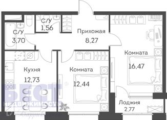 Продам 2-комнатную квартиру, 57 м2, Москва, Рязанский проспект, 2/1к3М, ЖК Среда