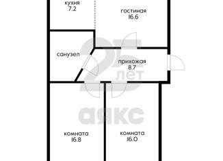 Продажа трехкомнатной квартиры, 68.5 м2, Краснодар, Станкостроительная улица, 10, Станкостроительная улица