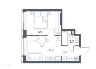 Продажа однокомнатной квартиры, 32.9 м2, Москва, Южнопортовая улица, 42, метро Печатники