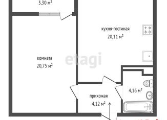 Продажа 1-комнатной квартиры, 49.7 м2, Екатеринбург, улица Татищева, 140, ЖК Белый Парус