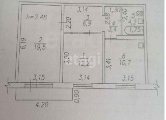 Продам 2-комнатную квартиру, 57 м2, Новокузнецк, проспект Н.С. Ермакова, 34, ЖК Новый Город