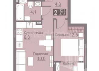 Продаю двухкомнатную квартиру, 37.2 м2, Пермь, ЖК Погода, Сапфирная улица, 13