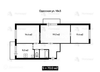 Продажа трехкомнатной квартиры, 70 м2, Москва, Одесская улица, 18к3, метро Севастопольская