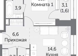 Продается 1-ком. квартира, 42.2 м2, Москва, улица Вильгельма Пика, 3, район Ростокино