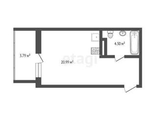 Продается квартира студия, 25.3 м2, деревня Патрушева, ЖК Никольский