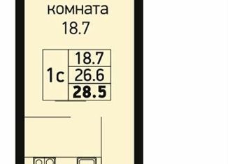 Продаю квартиру студию, 28 м2, Краснодар, улица имени Героя Георгия Бочарникова, 4к1, ЖК Абрикосово