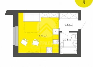 Квартира на продажу студия, 24.5 м2, Новосибирск, Коммунстроевская улица, 161, Коммунстроевская улица