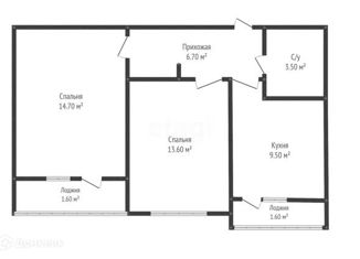 2-комнатная квартира на продажу, 48 м2, Краснодар, Тепличная улица, 62/1к1, ЖК Акварели 2