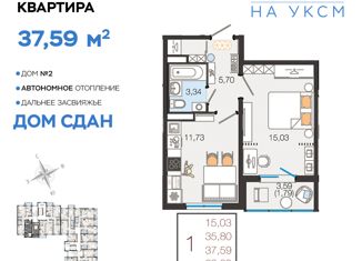 Продам однокомнатную квартиру, 37.59 м2, Ульяновск, улица Хваткова, 2В