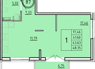 Продам однокомнатную квартиру, 41.6 м2, посёлок Шушары, Образцовая улица, 6к3, ЖК Образцовый Квартал 8