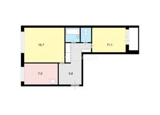 2-комнатная квартира на продажу, 49.4 м2, Амурская область, Пионерская улица, 155