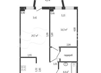 Сдается 1-комнатная квартира, 52.2 м2, Санкт-Петербург, улица Оптиков, 51к1, метро Беговая