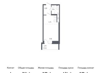 Квартира на продажу студия, 21.3 м2, Колпино, жилой комплекс Новое Колпино, к34, ЖК Новое Колпино