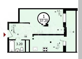 Продаю однокомнатную квартиру, 37.2 м2, Владимир, Добросельская улица, 188Г, район Доброе