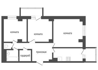 3-комнатная квартира на продажу, 48.8 м2, Красноярский край, улица Алексеева, 51