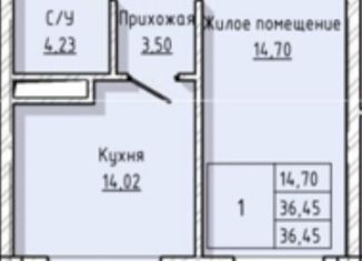 Продается 1-ком. квартира, 36.45 м2, Нальчик, улица А.А. Кадырова, 24, ЖК Молодёжный