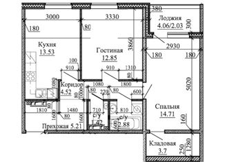 2-комнатная квартира на продажу, 62.88 м2, Колпино, Понтонный проезд, 6