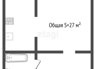 1-комнатная квартира на продажу, 27 м2, Прокопьевск, улица Черных, 7к2