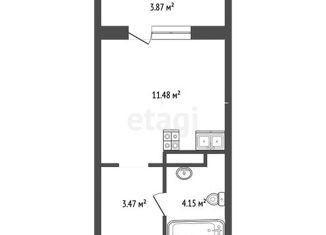 Продается 1-комнатная квартира, 19 м2, деревня Дударева, ЖК Преображенский на Московском, улица Сергея Джанбровского, 3