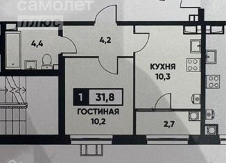 Продажа 1-комнатной квартиры, 32 м2, Ставрополь, микрорайон № 13, проспект Октябрьской Революции, 9/1