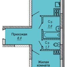 Продам 1-комнатную квартиру, 44.5 м2, Новосибирск, улица Бородина, 54