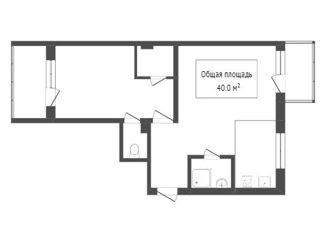 Двухкомнатная квартира на продажу, 40 м2, Новосибирск, проспект Димитрова, 6, проспект Димитрова
