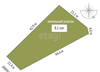 Продается участок, 8.06 сот., село Украинка, Овражная улица