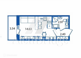 Продажа квартиры студии, 23.3 м2, Мурино, ЖК Мой Мир, Воронцовский бульвар, 21к3