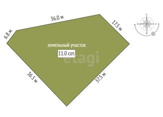 Земельный участок на продажу, 11 сот., деревня Васильево, Лыжная улица